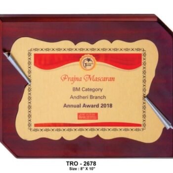 Golden Scroll Plate Plaque-Gold