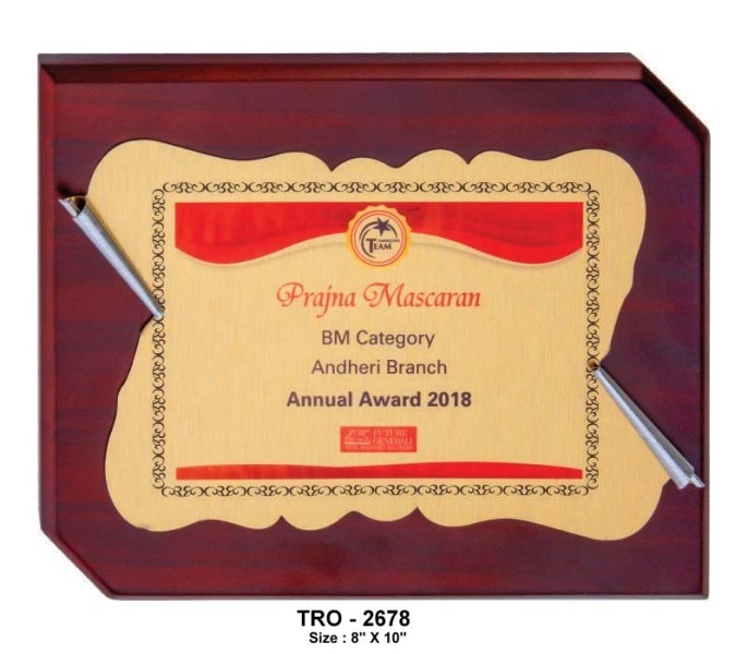 Golden Scroll Plate Plaque-Gold