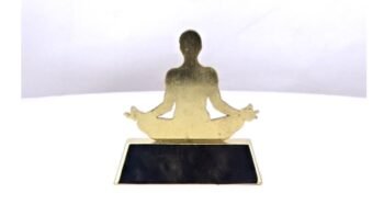 Golden Serenity – Gold-Finished Yoga Pose Figurine...