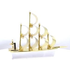 Golden Ship Desktop – Luxury Nautical Executive Desk Decor