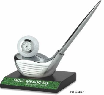 Golf Theme Pen Stand With Clock –...