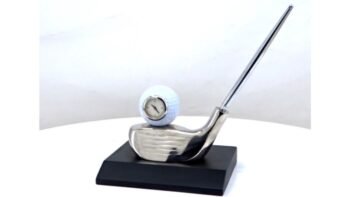 Golf Theme Pen Stand With Clock –...