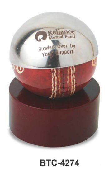 Half Metal Cricket Ball Memento – Premium...