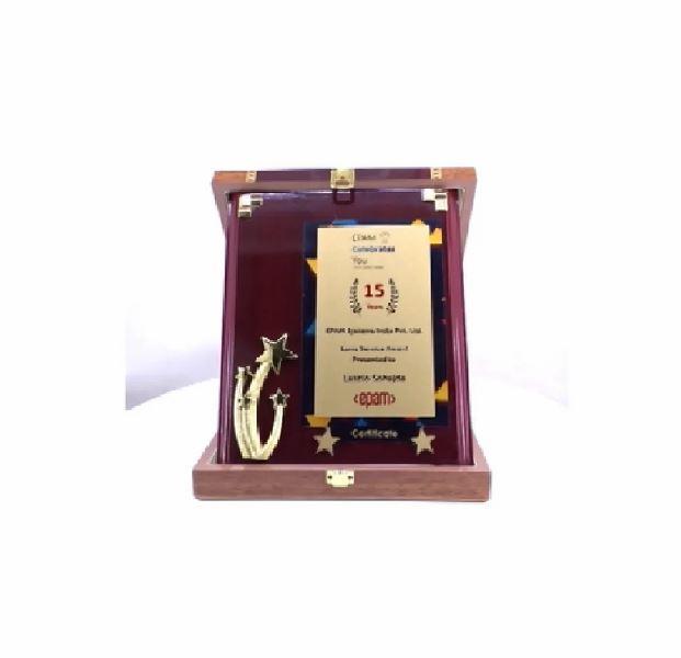 High Gloss Dual Tone Wooden Box Plaque – Loyalty & Long Service Recognition A