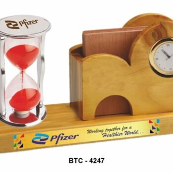 Hourglass Desk Set with Clock – Corporate...