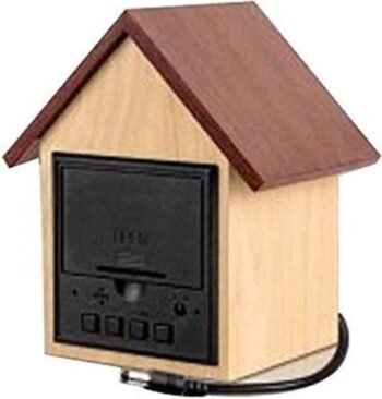 Hut Shaped Wooden LED Clock with Temperature...