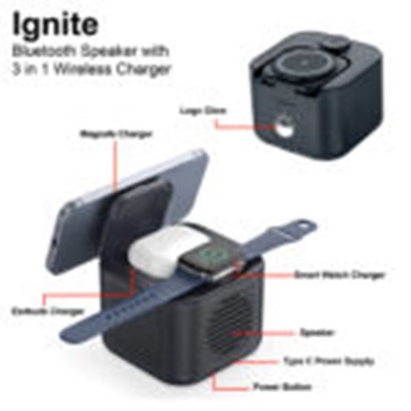 Ignite 3 in 1 Wireless Charger Bluetooth Speaker