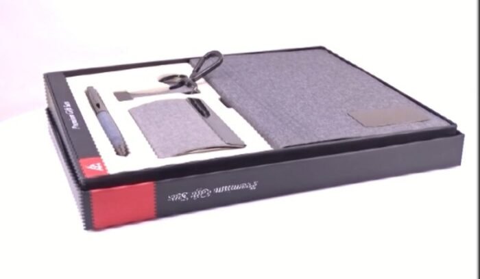 Jute Gray PU Leather Gift Set – Premium 4 In 1 Corporate Gift