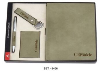 Laserable Green PU Leather Gift Set –...