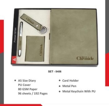 Laserable Green PU Leather Gift Set –...