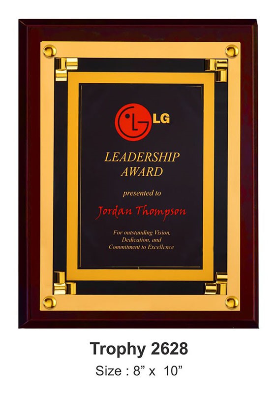 Leadership Plaque with Luxe Corners – Premium Executive & Corporate Honor Award