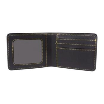 Male Venture Black Leather Finished Wallet – Stylish Durable & Compact