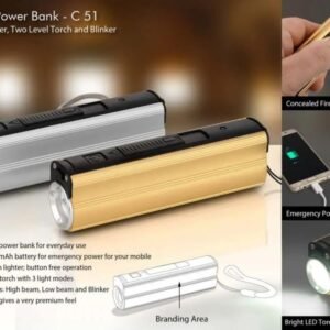Metal Power Bank with Built-in Lighter Torch & Blinker