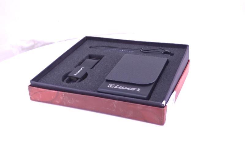 Metallic Black PU Gift Set with Matte Black Metal Parts