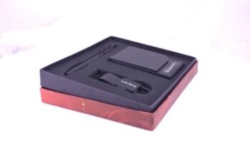 Metallic Black PU Gift Set with Matte...