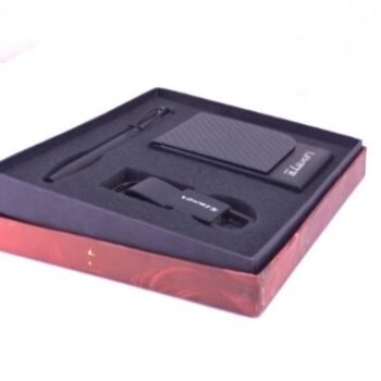 Metallic Black PU Gift Set with Matte...