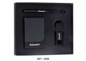 Metallic Black PU Gift Set with Matte...