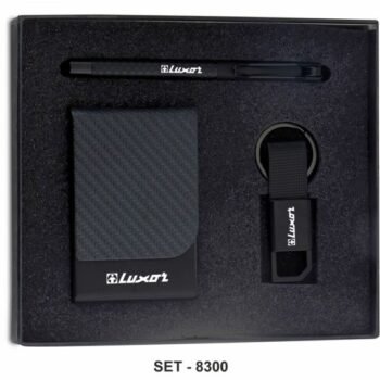 Metallic Black PU Gift Set with Matte...