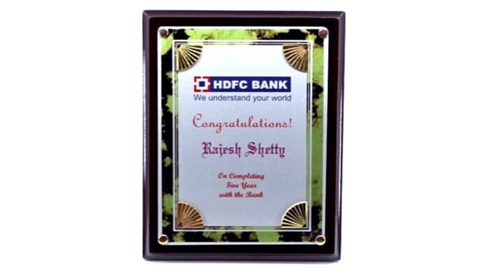Milestone Frame with Green Accents – Elegant Service & Employee Recognition Plaque