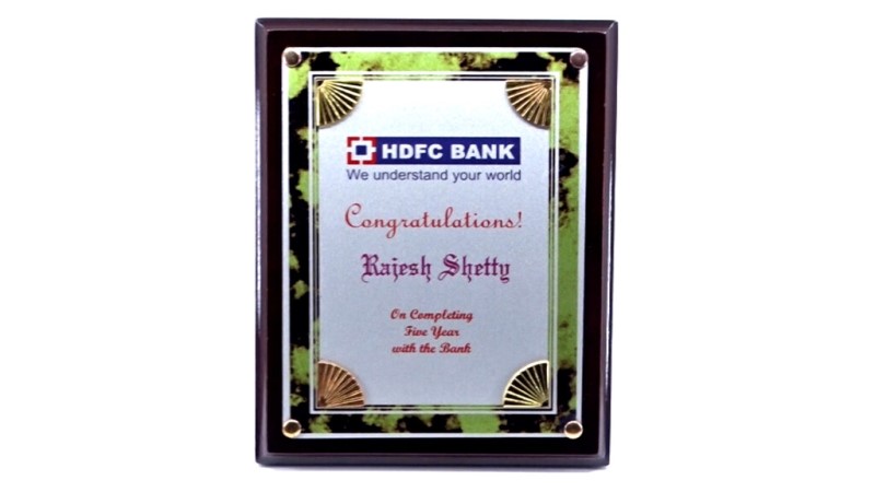 Milestone Frame with Green Accents – Elegant Service & Employee Recognition Plaque