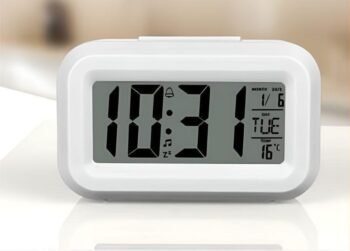 Mini Clock with Temperature & Backlight – Compact Digital Clock for Bedside or Office Desk