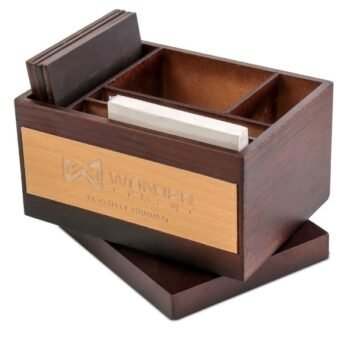Multi Compartment Wooden Desk Organizer – Stylish...
