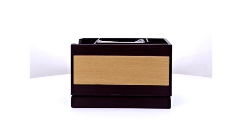 Multi-Compartment Wooden Desk Organizer – Stylish Workspace Solution