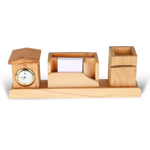 Multi Section Wooden Desk Set – Corporate Gift & Executive Desk Accessory - Image 3