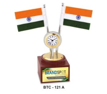 National Flag Stand With Clock – Elegant...