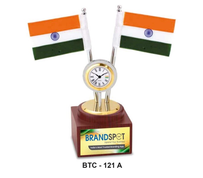 National Flag Stand With Clock