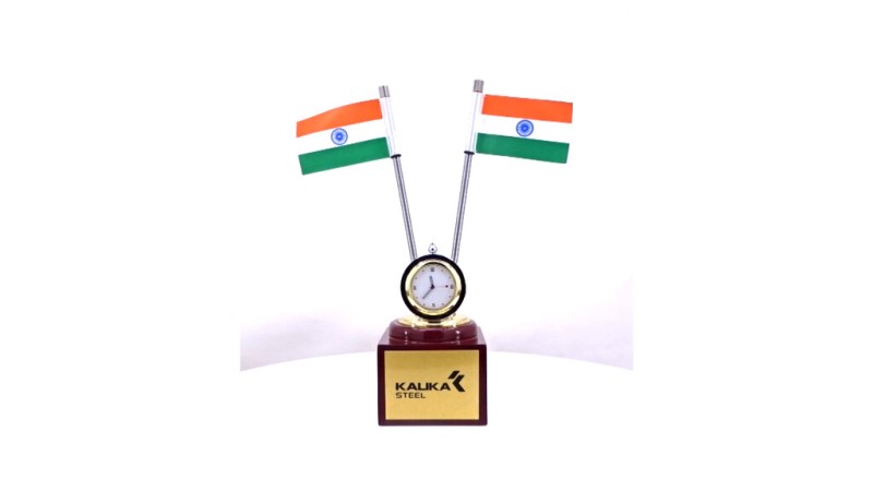 National Flag Stand With Clock