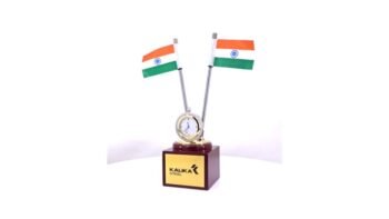 National Flag Stand With Clock – Elegant...