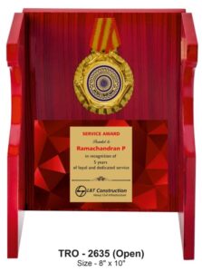 Open Display Service Award with Medal – Premium Long Service & Certification Recognition