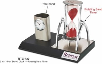 Pen Stand, Clock, & Rotating Sand Timer...