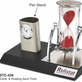 Pen Stand, Clock, & Rotating Sand Timer...
