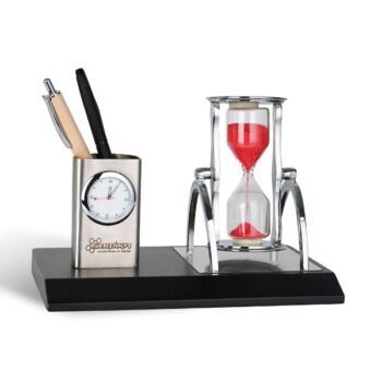 Pen Stand, Clock, & Rotating Sand Timer...