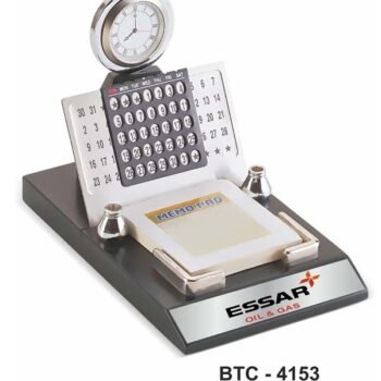 Perpetual Calendar with Clock Memo Pad –...