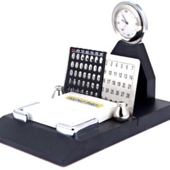 Perpetual Calendar with Clock Memo Pad –...