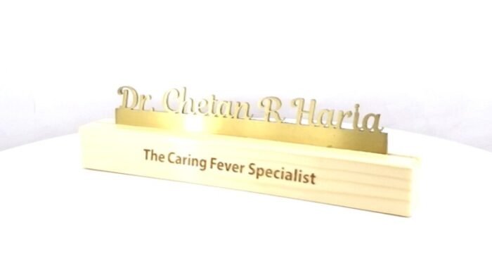 Personalised Wooden Name Stand – Elegant Desk Identity