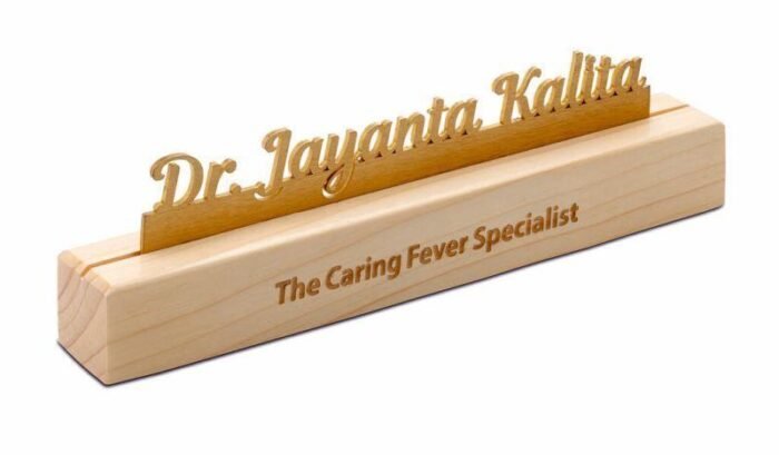 Personalised Wooden Name Stand – Elegant Desk Identity