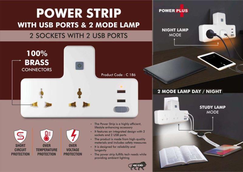 Power Strip with USB Ports Night Lamp