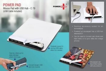 PowerPad Mouse Pad with USB Hub-USB Cable Included