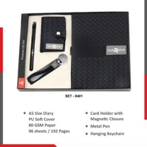 Premium Gift Set with Rotating Keychain & RFID Blocking Card Holder