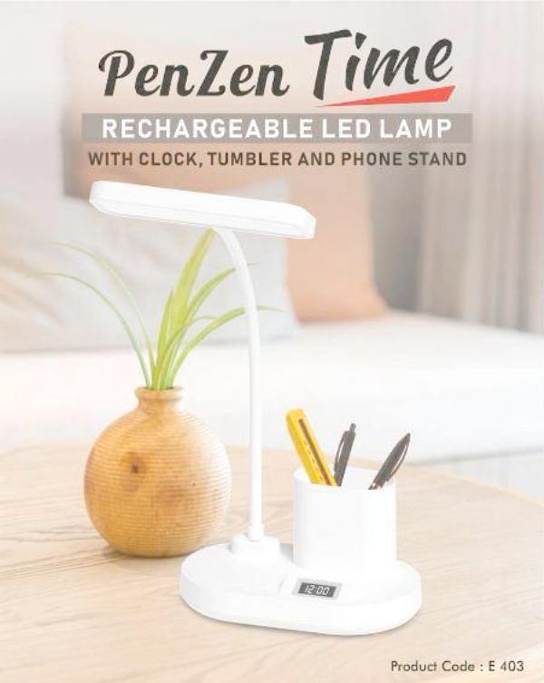 Rechargeable LED lamp with Clock