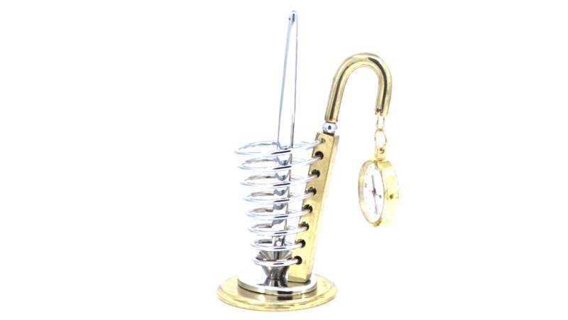 Rocking Golden Desk Clock