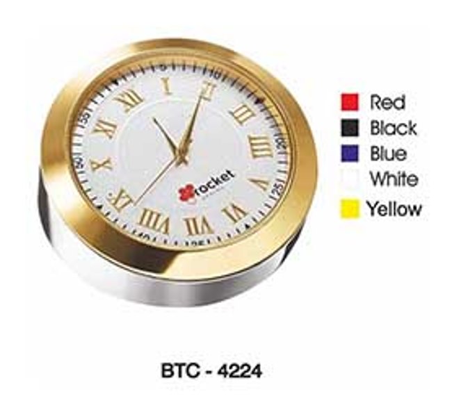 Round Gold Trim Desk Clock