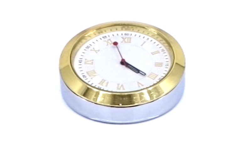 Round Gold-Trim Desk Clock