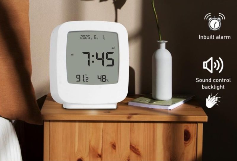 Screentime TV Style Digital Clock with Calendar Temperature & Humidity