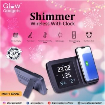 Shimmer Wireless Charger with Clock
