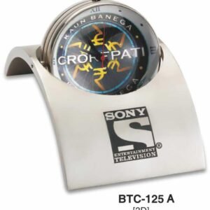 Silver Bridge Shape Desktop With Clock – Modern Executive Desk Decor